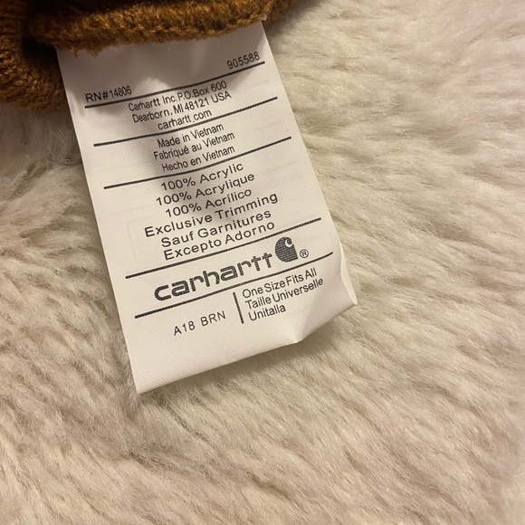 NWT! Carhartt adult acrylic original beanie in brown - Picture 5 of 5